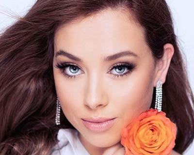 Lauren Parkinson competing for Miss World Wales 2020 crown