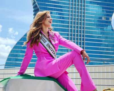 Ireland’s Nadia Sayers arrives in Miami for Miss Universe 2020