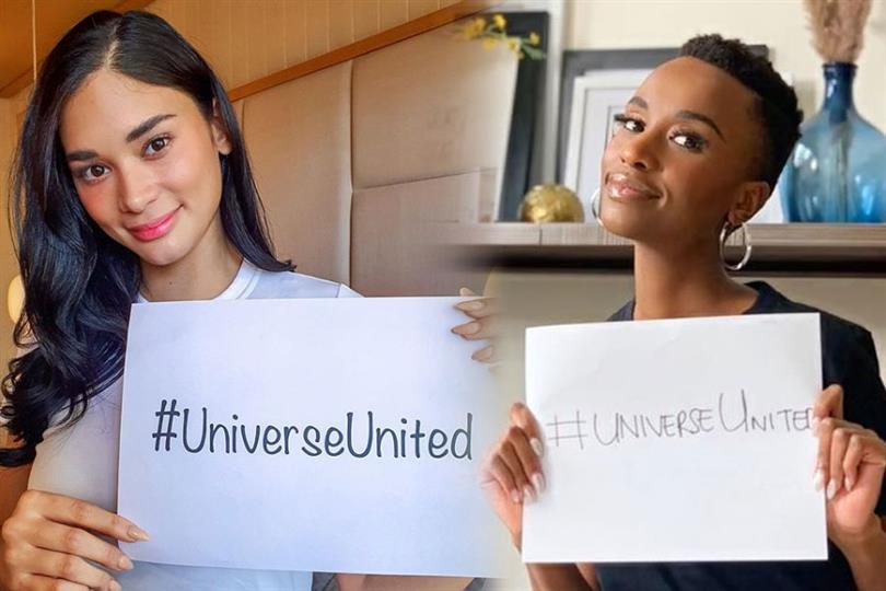 Miss Universe queens Zozibini Tunzi and Pia Wurtzbach spread positivity amidst pandemic