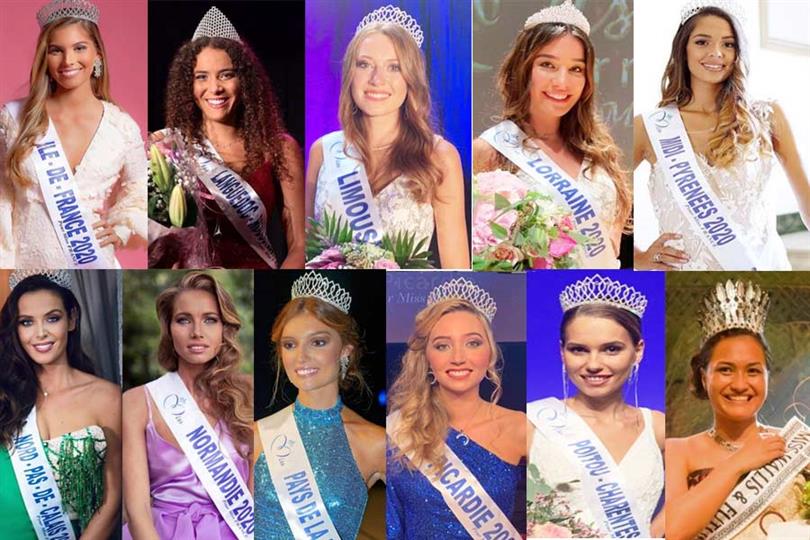 Lara Lourenço Miss Île-de-France 2020 Illana Barry Miss Languedoc-Roussillon 2020 Léa Graniou Miss Limousin 2020 Diane Febvay Miss Lorraine 2020 Emma Arrebot-Natou Miss Midi-Pyrénées 2020 Laura Cornillot Miss Nord-Pas-de-Calais 2020 Amandine Petit Miss Normandy 2020 Julie Tagliavacca Miss Pays de la Loire 2020 Tara de Mets Miss Picardy 2020 Justine Dubois Miss Poitou-Charentes 2020 Mylène Halemai Miss Wallis and Futuna 2020