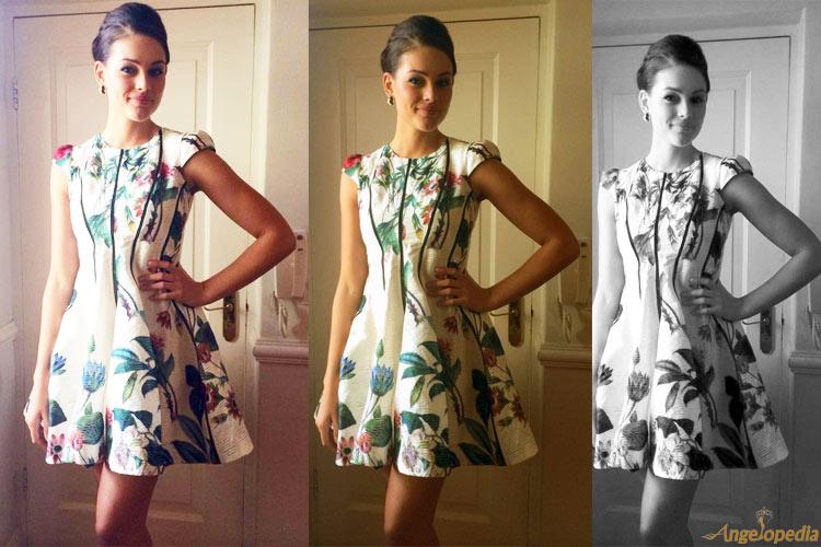Rolene Strauss in a Floral Robert Clothing dress