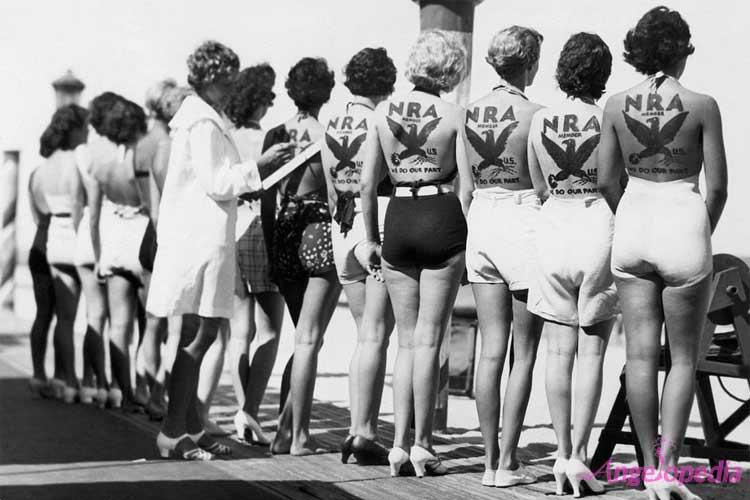 Political pose of contestants in NRA tattoos