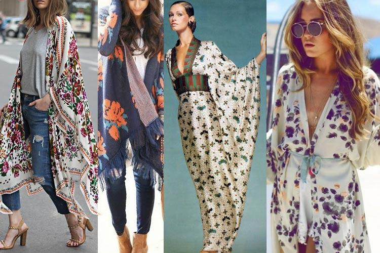 Add colours to a simple outfit with floral kimono