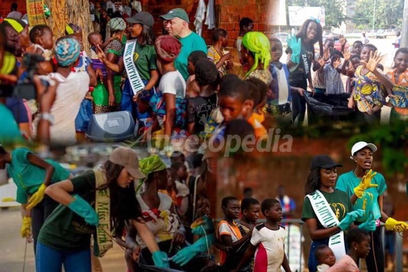 Miss Earth beauties implementing Trash in Bin Campaign